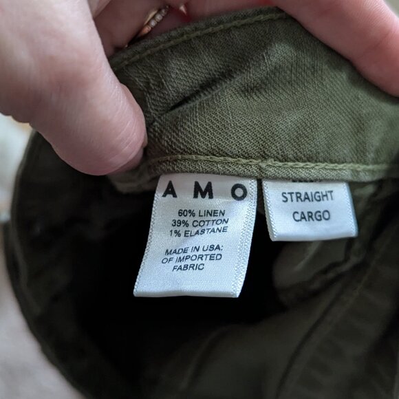 AMO Straight Leg Cargo Pants from Anthropologie Green Size 27 - Picture 3 of 8